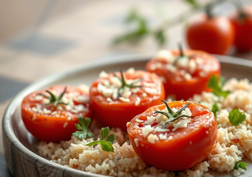 Gevulde tomaten — AI-gegenereerde illustratie