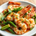 Gewokte Garnalen met Knoflook