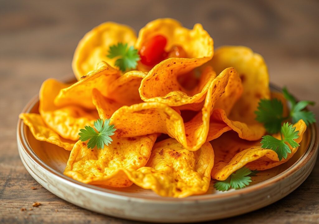 Gezonde(re) tortillachips, AI-gegenereerde illustratie