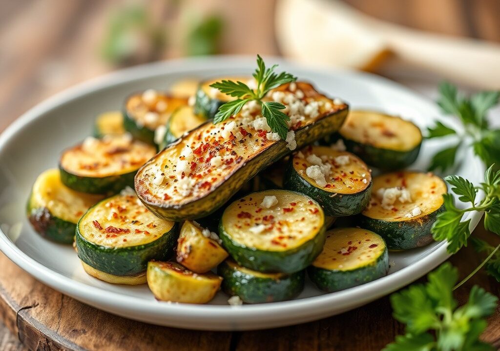 Glutenvrije gevulde courgettes, AI-gegenereerde illustratie