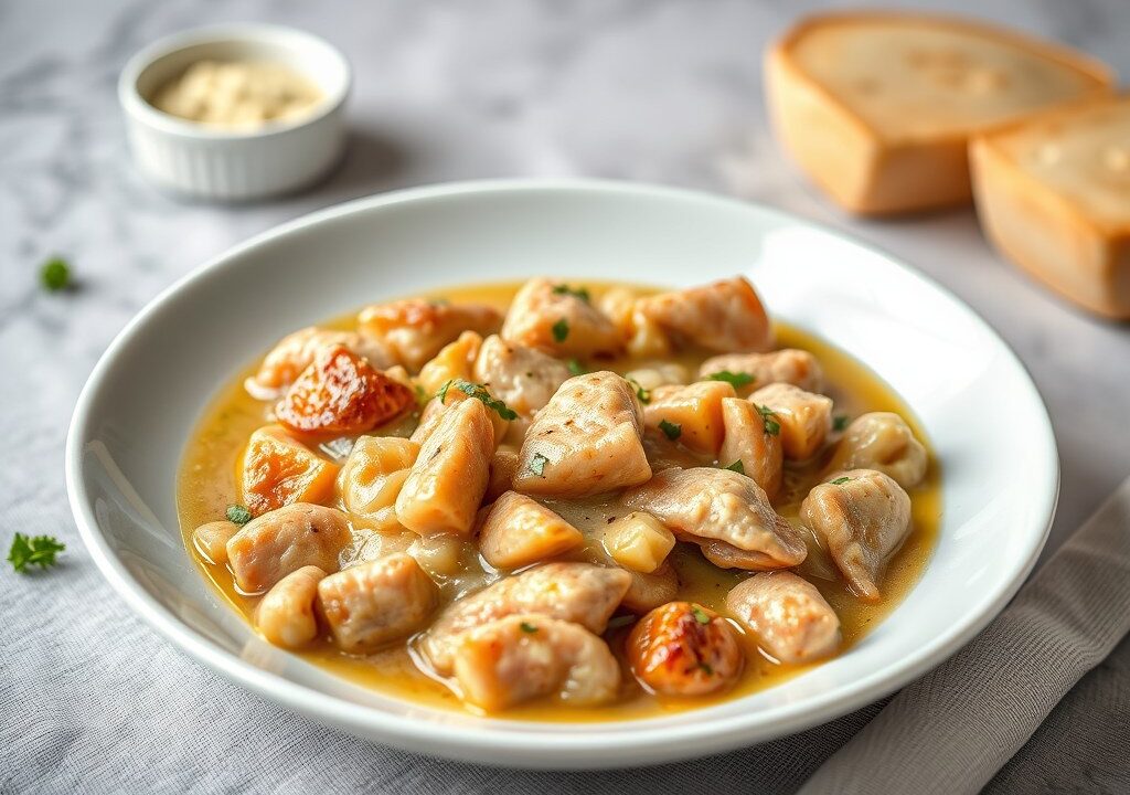 Glutenvrije kippenragout — AI-gegenereerde illustratie