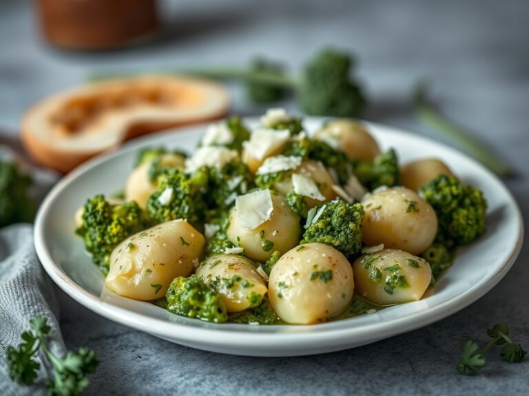 Gnocchi met broccolipesto — AI-gegenereerde illustratie