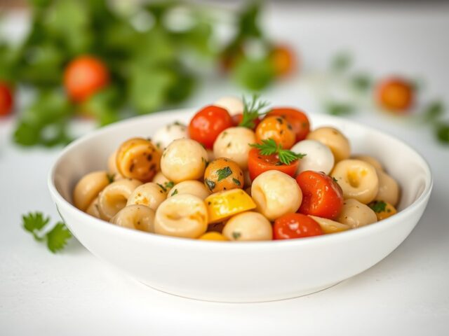 Gnocchi tricolore met kerstomaatjes — AI-gegenereerde illustratie
