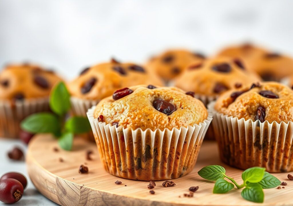 Goji-bosbessenmuffins — AI-gegenereerde illustratie