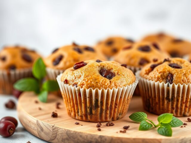 Goji-bosbessenmuffins — AI-gegenereerde illustratie