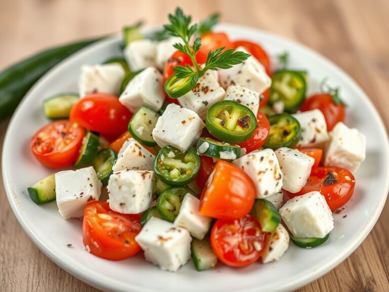 Griekse salade met komkommer — AI-gegenereerde illustratie