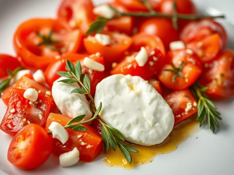Griekse tomaten salade — AI-gegenereerde illustratie