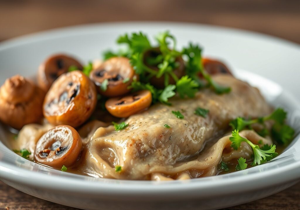 Grietfilets in kruidenkorst — AI-gegenereerde illustratie