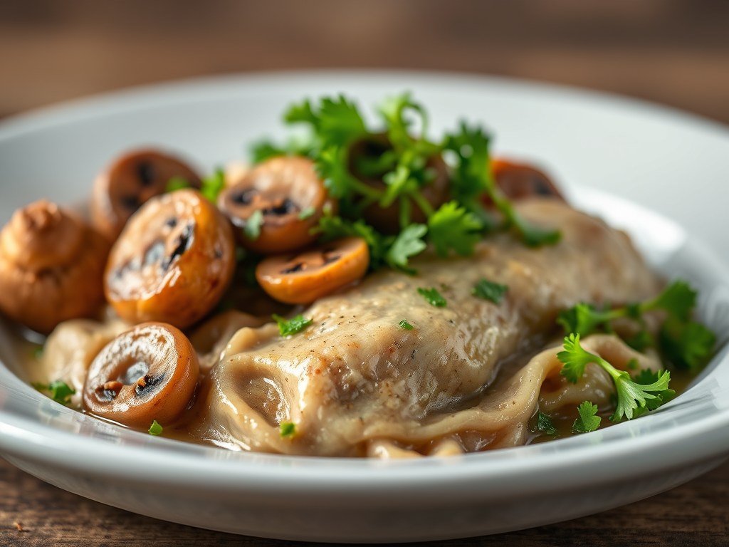 Grietfilets in kruidenkorst, AI-gegenereerde illustratie
