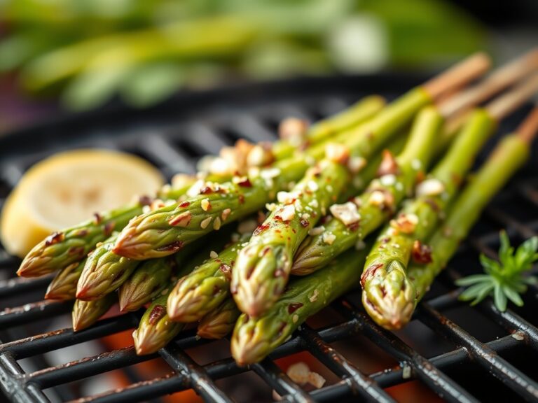 Groene asperges op de BBQ — AI-gegenereerde illustratie