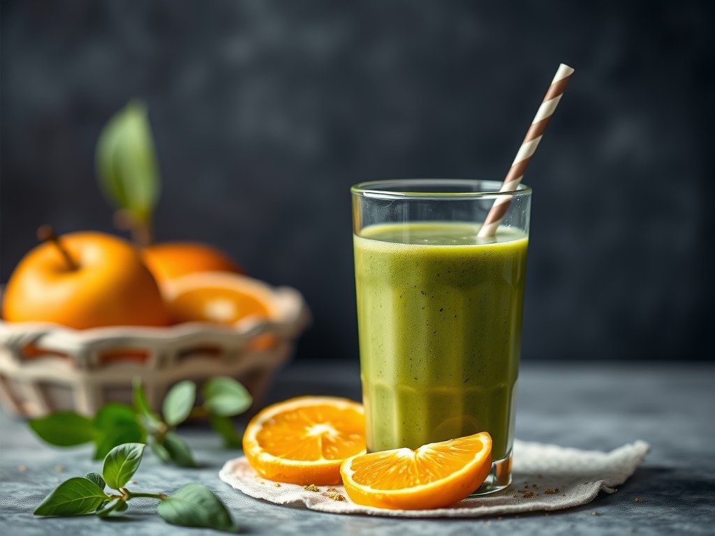 Groene Smoothie, AI-gegenereerde illustratie