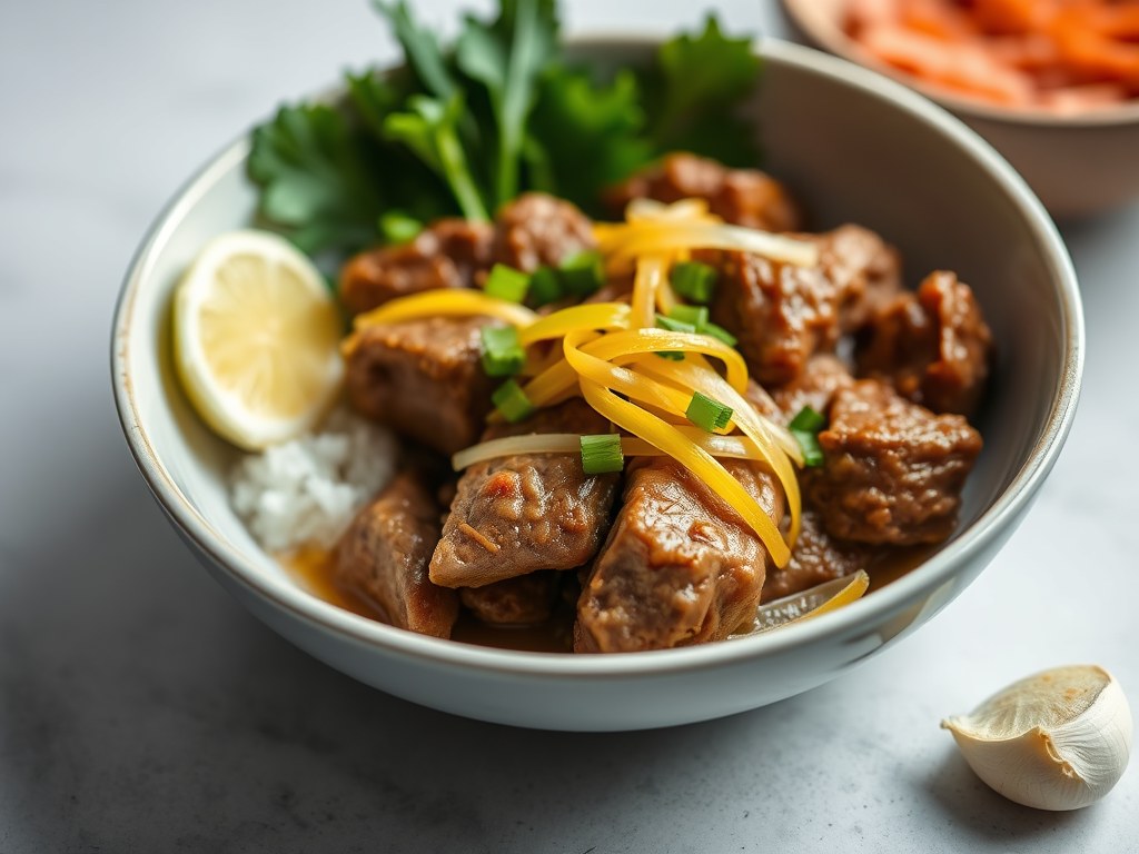 Gulai Daging Babi (Kerrieachtige Stoofschotel van Varkensvlees), AI-gegenereerde illustratie