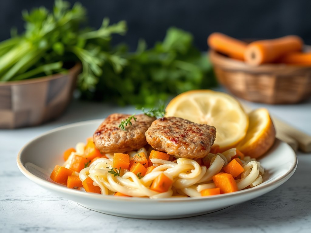 Hachée van Varkensfilets, AI-gegenereerde illustratie