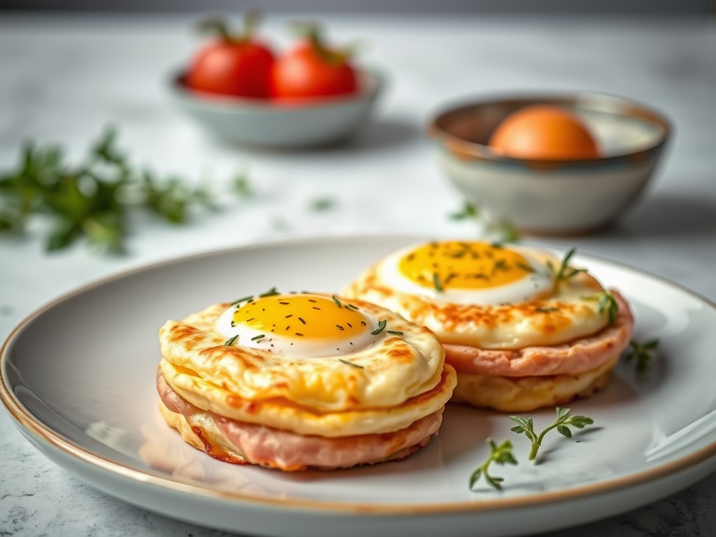 Ham-kaas souflé’s, AI-gegenereerde illustratie