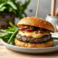 Hamburgers met kruidige krieltjessalade en sperziebonen