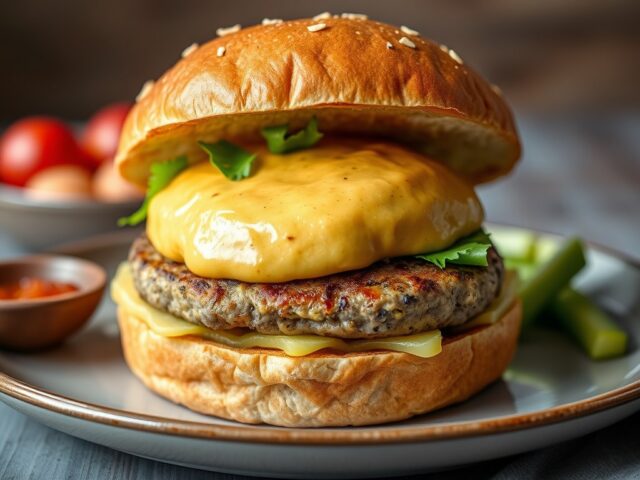 Hamburgers met stoemp — AI-gegenereerde illustratie