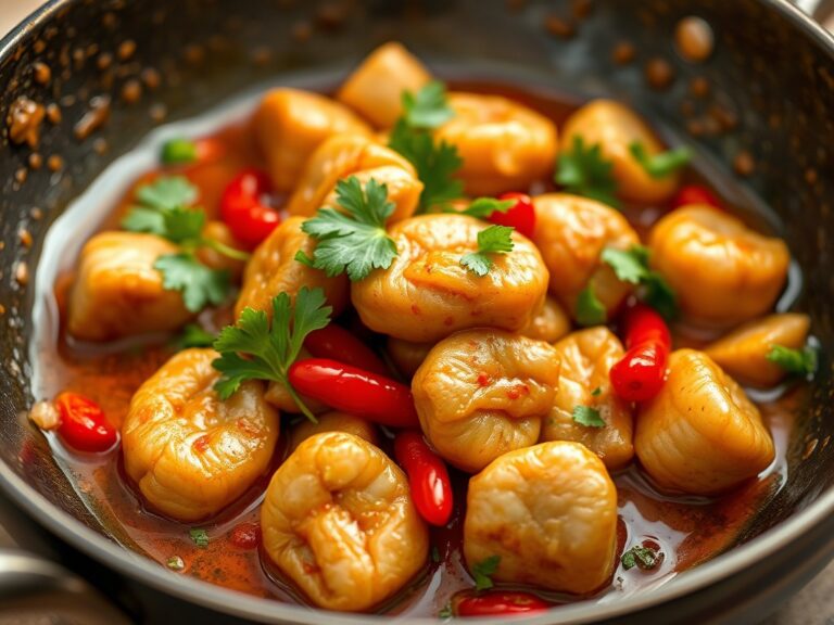 Hamlapjes in ketjapsaus — AI-gegenereerde illustratie