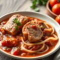Hamlappen in tomatensaus