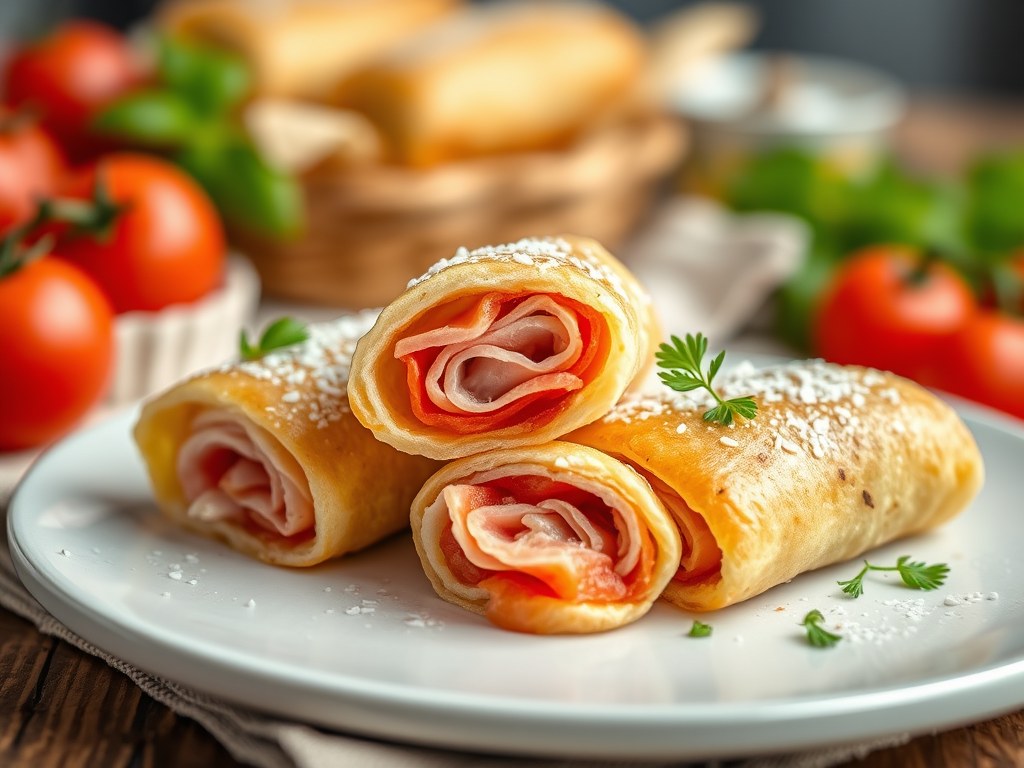 Hamrolletjes met ijsbergsla, AI-gegenereerde illustratie