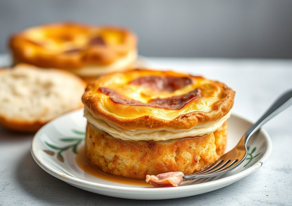 Hamsoufflé met maderasaus — AI-gegenereerde illustratie