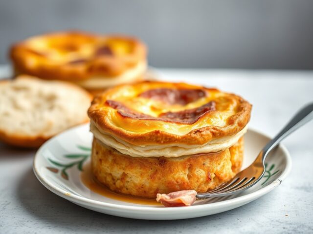 Hamsoufflé met maderasaus — AI-gegenereerde illustratie