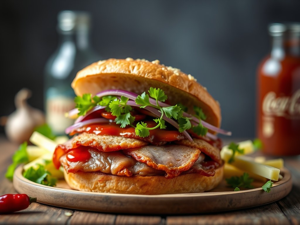 Hangover hamburger, AI-gegenereerde illustratie