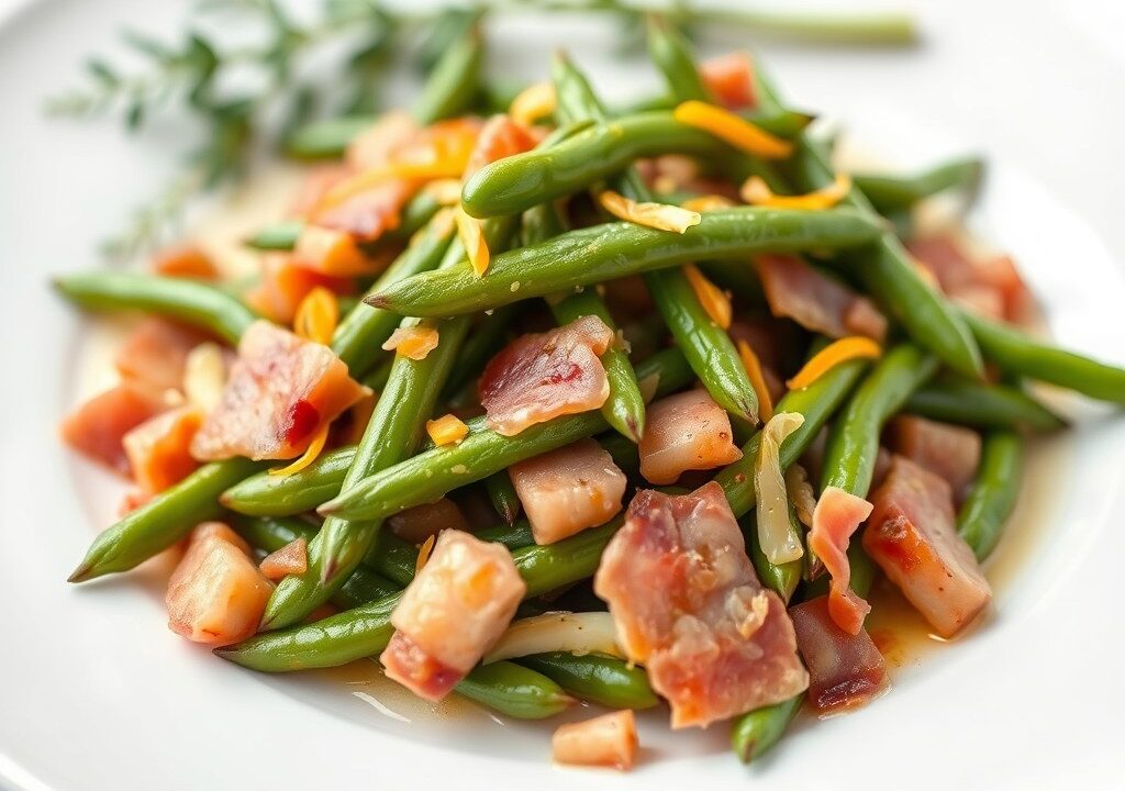Haricots Verts met Pancetta en Citrus-Zeste — AI-gegenereerde illustratie