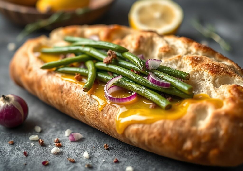 Hartig gevulde ciabatta — AI-gegenereerde illustratie