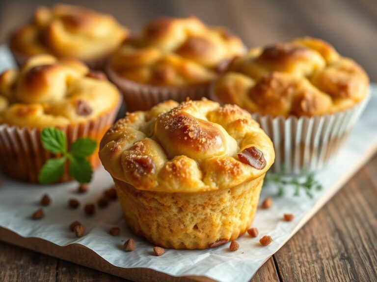 Hartige hamkaasmuffins — AI-gegenereerde illustratie