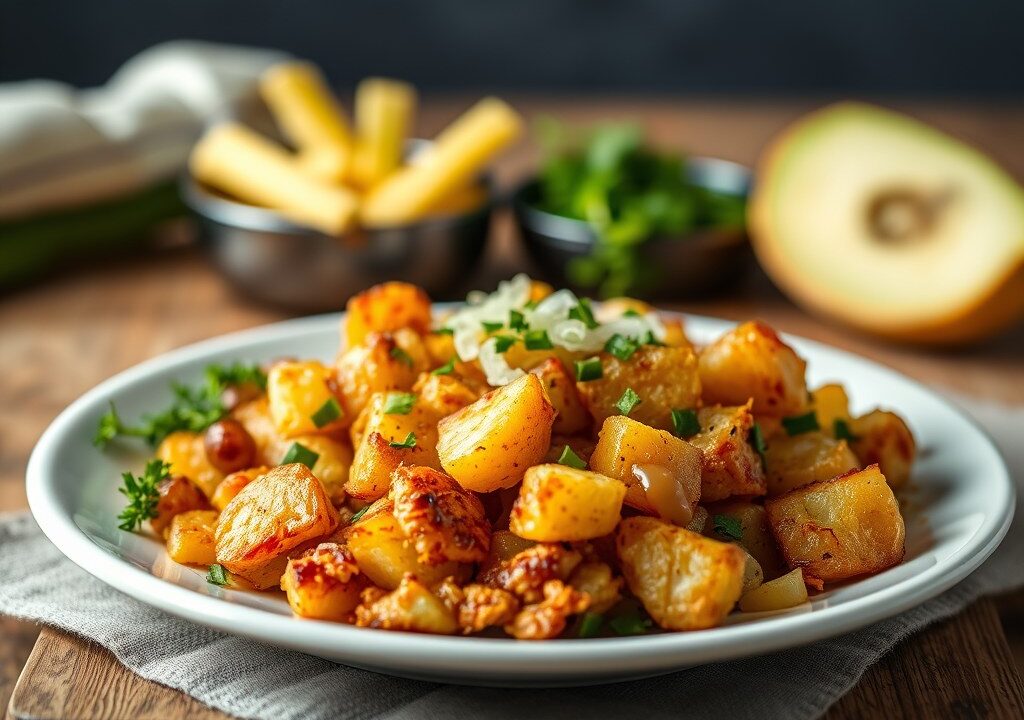 Hashbrown potato schotel — AI-gegenereerde illustratie