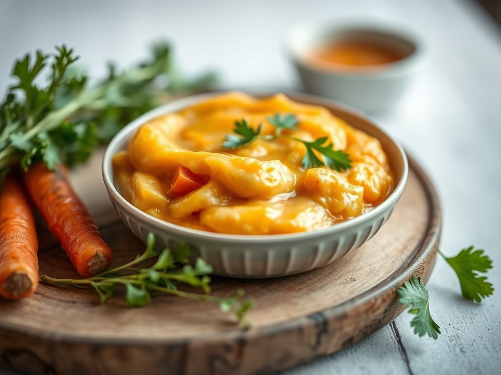 Hazenrug met appelvariatie en amandelpuree, AI-gegenereerde illustratie
