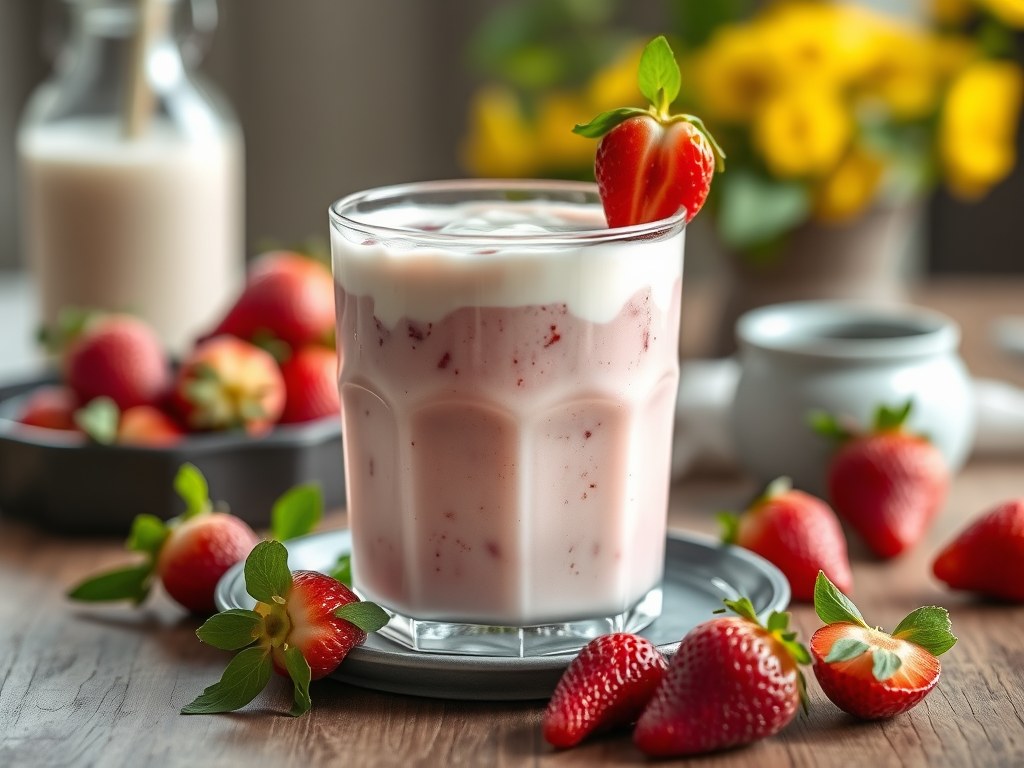 Heerlijke fruit smoothie, AI-gegenereerde illustratie