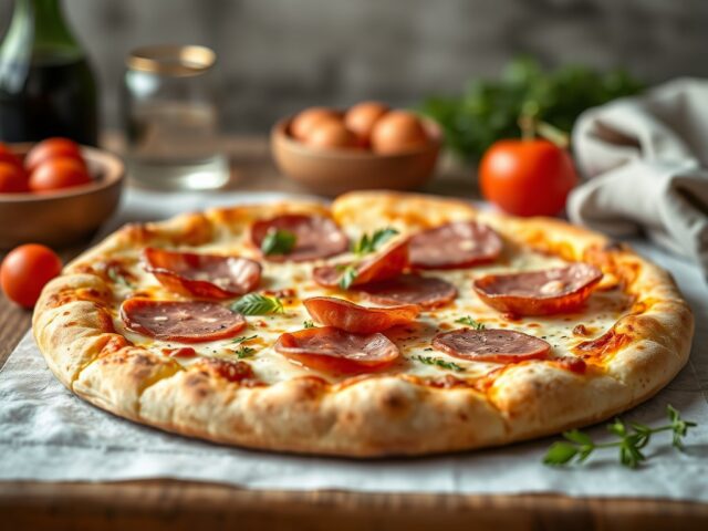 Heerlijke verse pizza — AI-gegenereerde illustratie