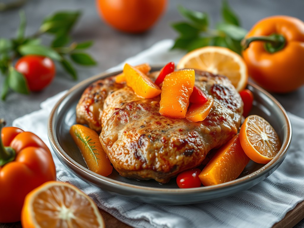 Heilbot met clementines, AI-gegenereerde illustratie