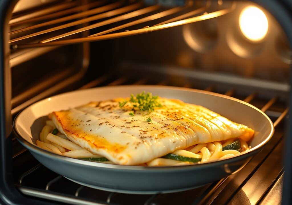 Heilbotfilet in de oven — AI-gegenereerde illustratie