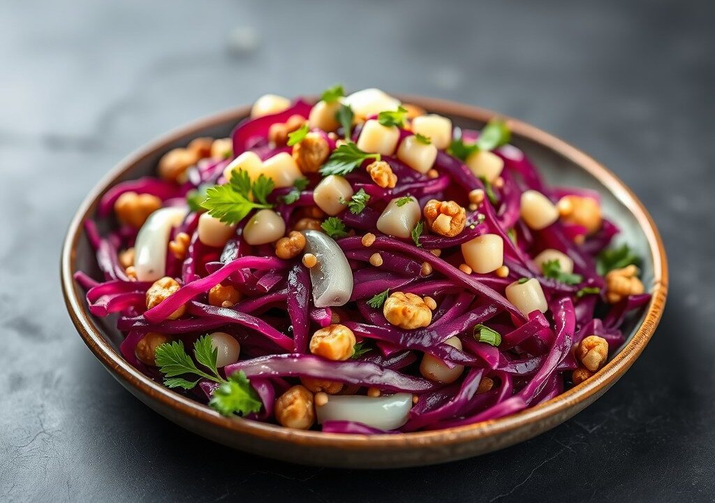 Herfstsalade met rode kool — AI-gegenereerde illustratie