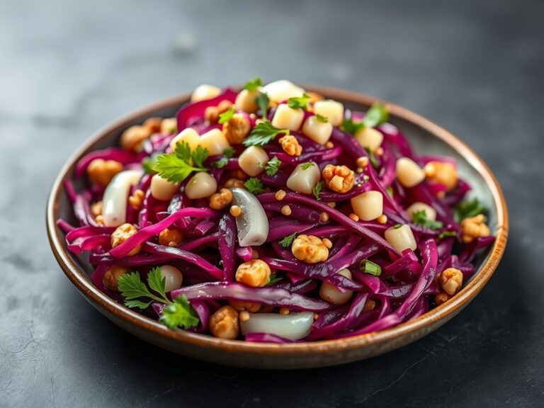 Herfstsalade met rode kool — AI-gegenereerde illustratie