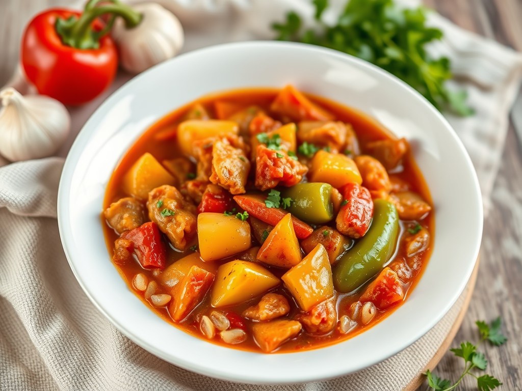Hongaarse Goulash Stoofpot, AI-gegenereerde illustratie