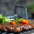 Ierse steak op de bbq met een tomatenslaatje