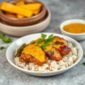 Indiase kip met groente en mangochutney
