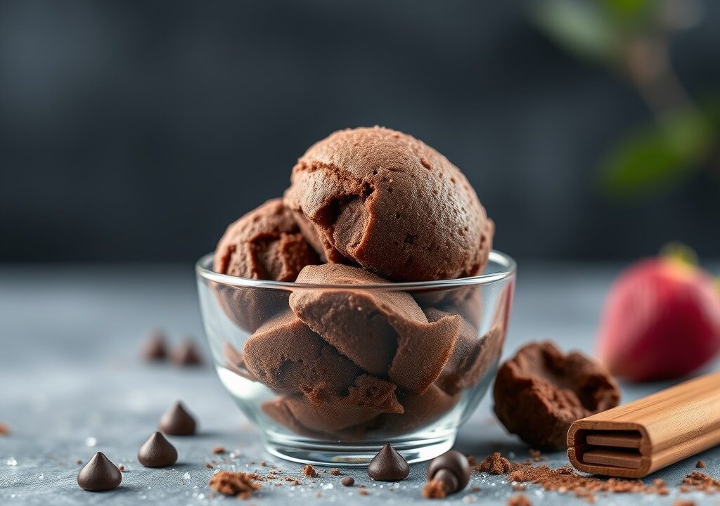 Intense chocoladesorbet — AI-gegenereerde illustratie