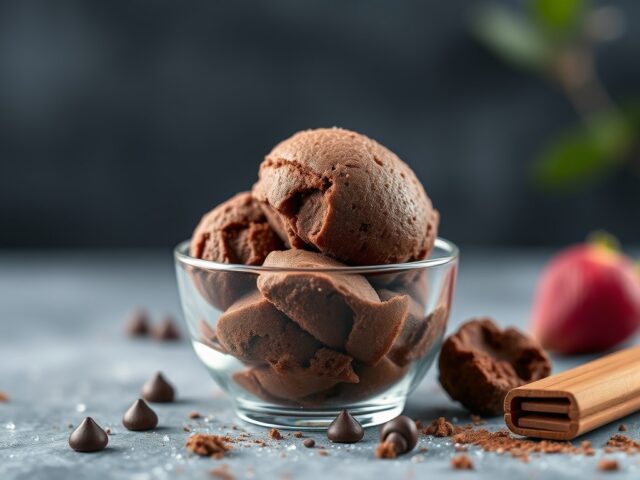 Intense chocoladesorbet — AI-gegenereerde illustratie