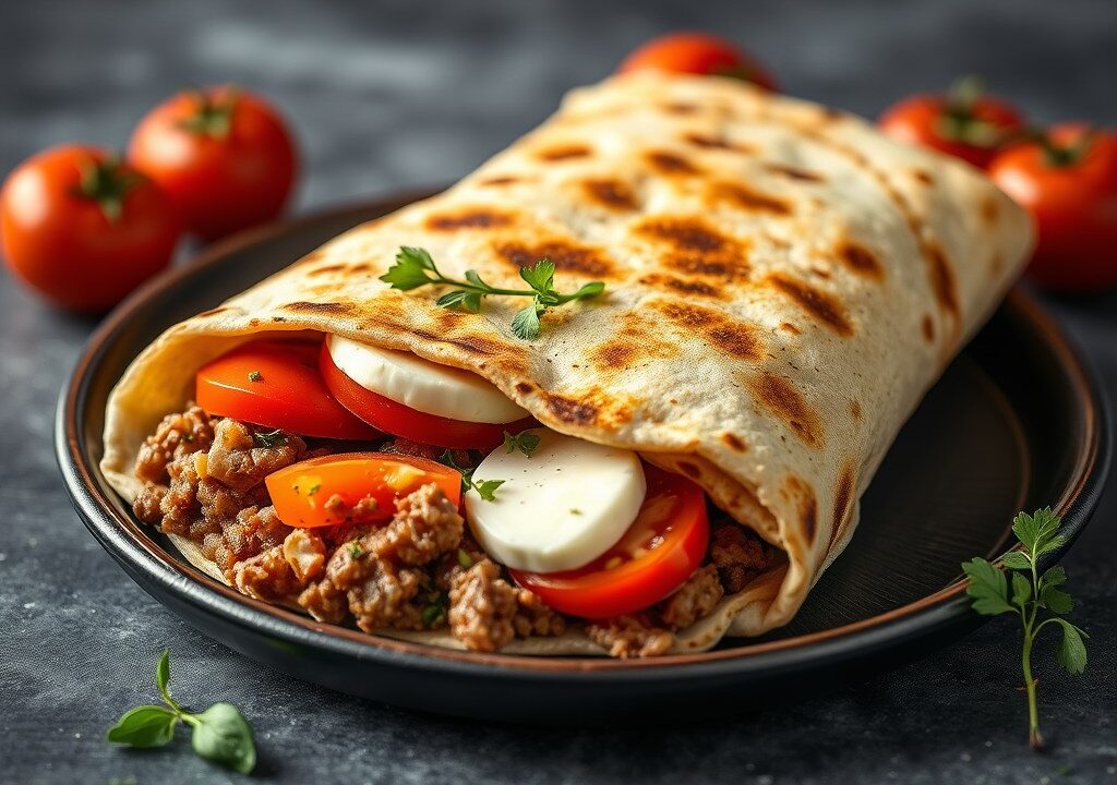 Italiaanse piadina — AI-gegenereerde illustratie