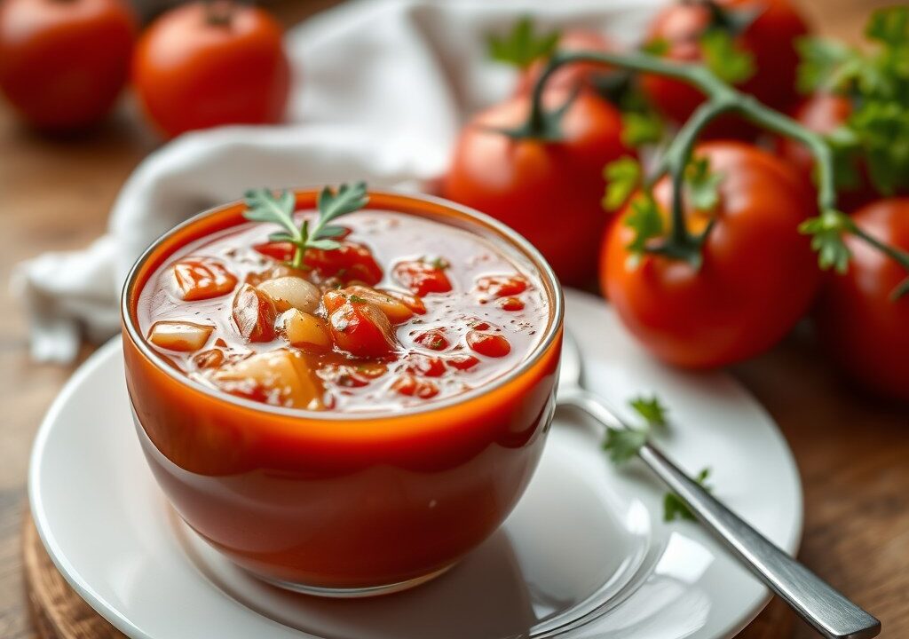 Italiaanse Tomatensoep, AI-gegenereerde illustratie