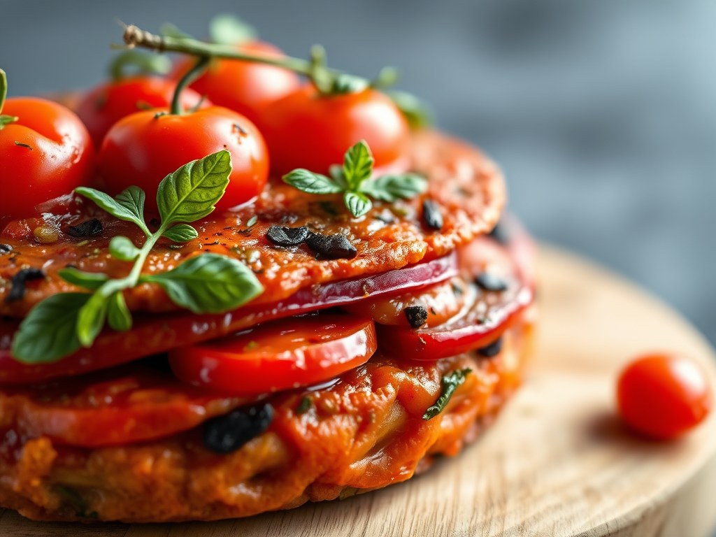 Italiaanse tomatentaart, AI-gegenereerde illustratie