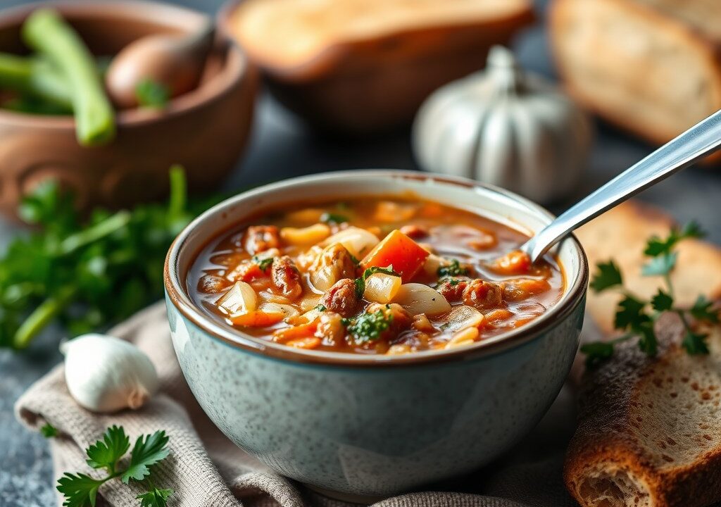 Jambalaya- soep — AI-gegenereerde illustratie