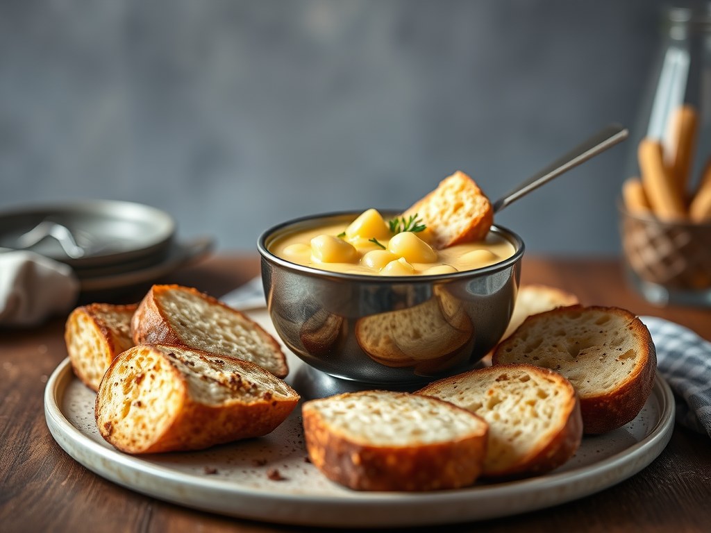 Kaasfondue met Boursin, AI-gegenereerde illustratie