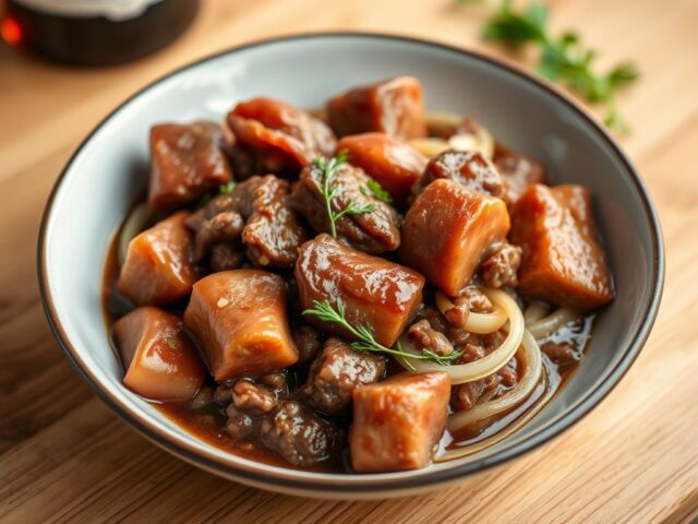 Kabeljauw Bourguignon (opm) — AI-gegenereerde illustratie