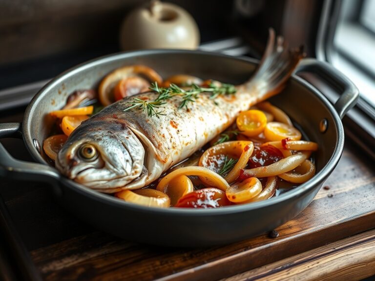 Kabeljauw in de oven met trappistenbier — AI-gegenereerde illustratie