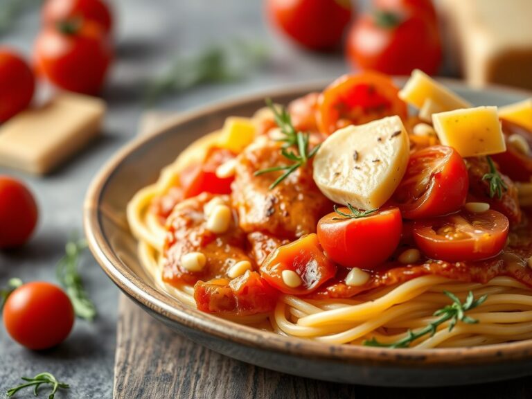 Kabeljauwhaasje met tomaten en kaas — AI-gegenereerde illustratie